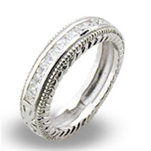 23517 High-Polished 925 Sterling Silver Ring with