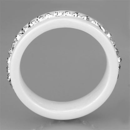 3W968 - High polished (no plating) Stainless Steel Ring with Ceramic