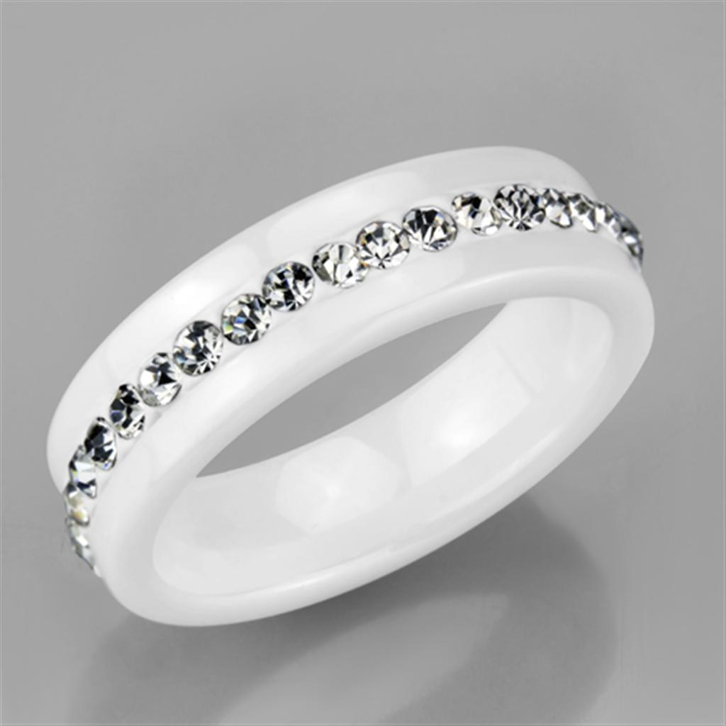 3W968 - High polished (no plating) Stainless Steel Ring with Ceramic