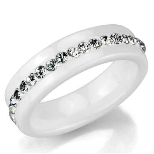 3W968 - High polished (no plating) Stainless Steel Ring with Ceramic