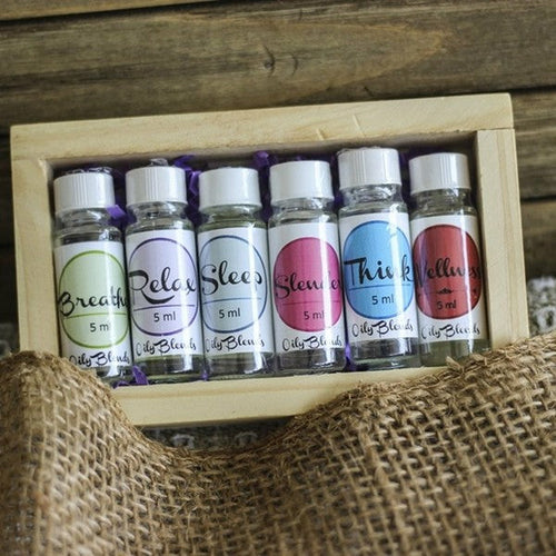 Essential Oil Set and Wood Box