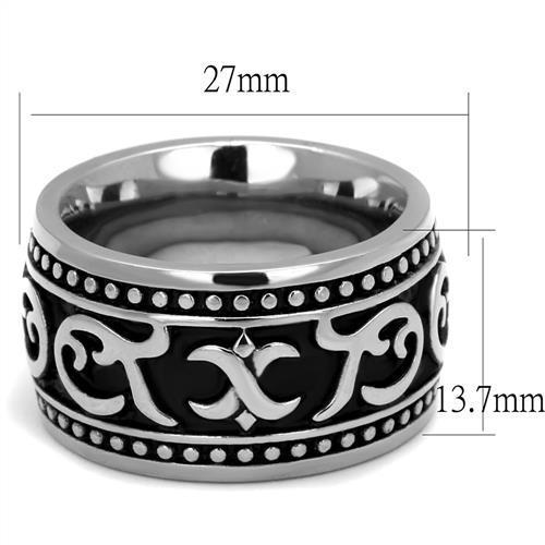 TK2233 - High polished (no plating) Stainless Steel Ring with Epoxy