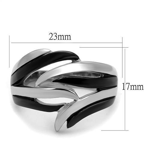 TK2605 - Two-Tone IP Black (Ion Plating) Stainless Steel Ring with No