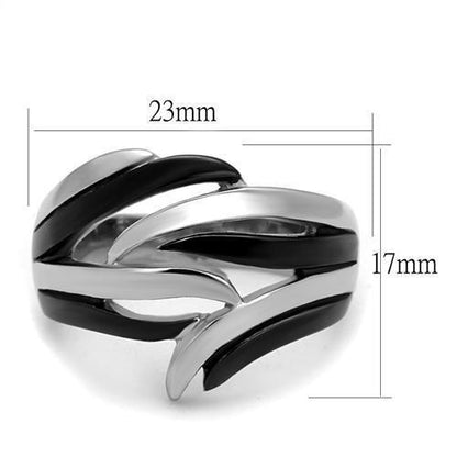 TK2605 - Two-Tone IP Black (Ion Plating) Stainless Steel Ring with No