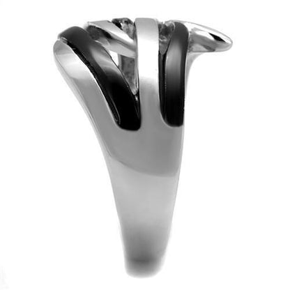 TK2605 - Two-Tone IP Black (Ion Plating) Stainless Steel Ring with No