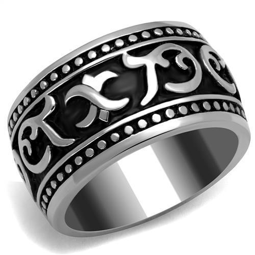 TK2233 - High polished (no plating) Stainless Steel Ring with Epoxy