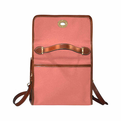 Canvas Bag  / Salmon Red   (brown Strap)