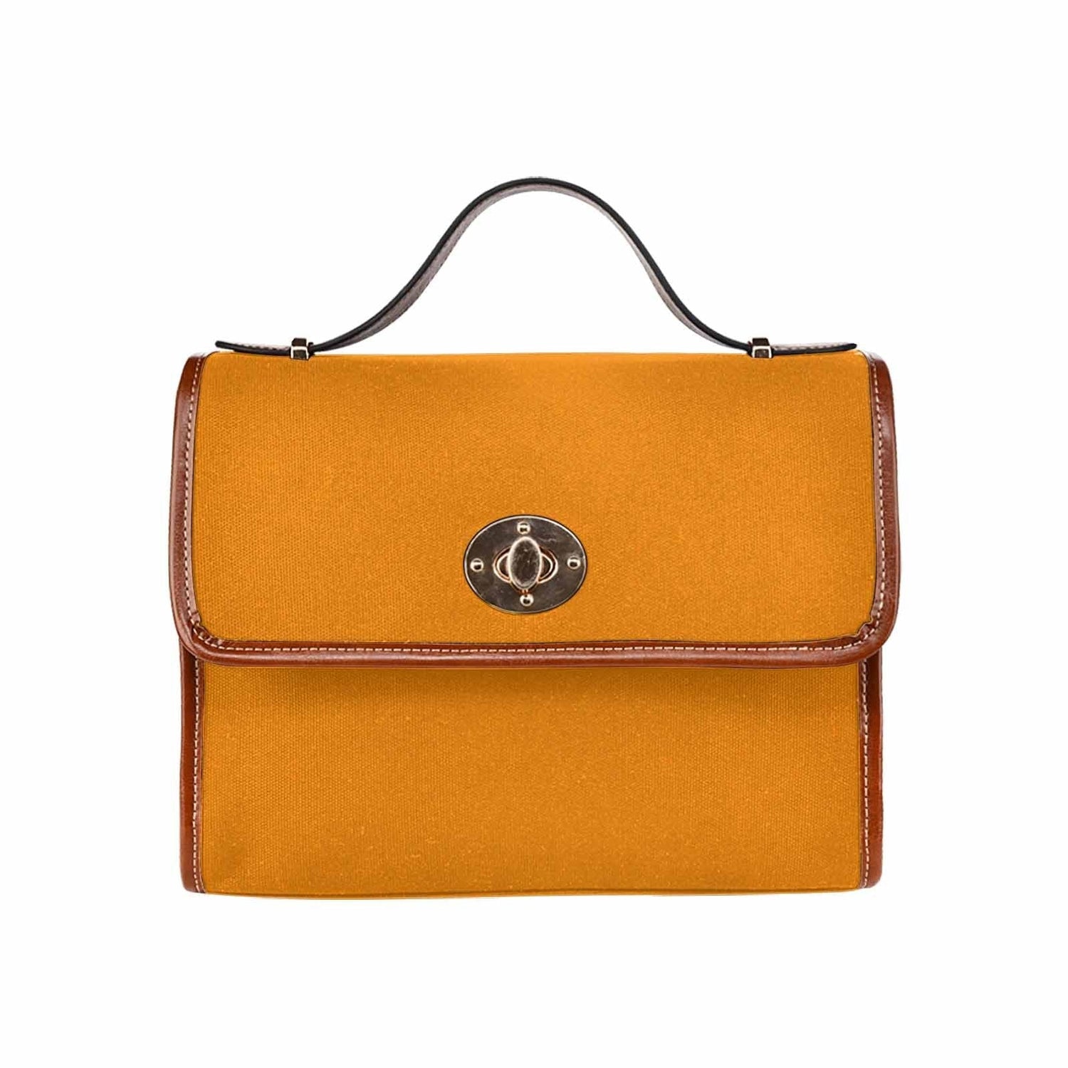 Canvas Bag  / Tangerine Orange   (brown Strap)