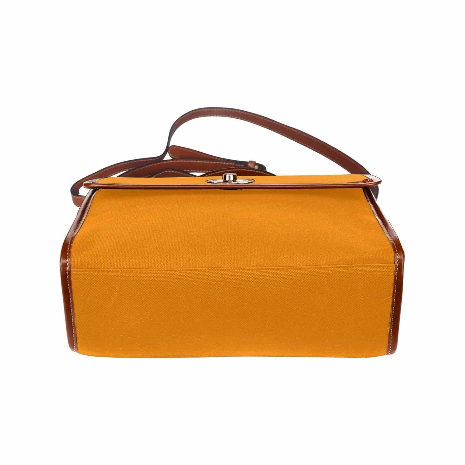 Canvas Bag  / Tangerine Orange   (brown Strap)