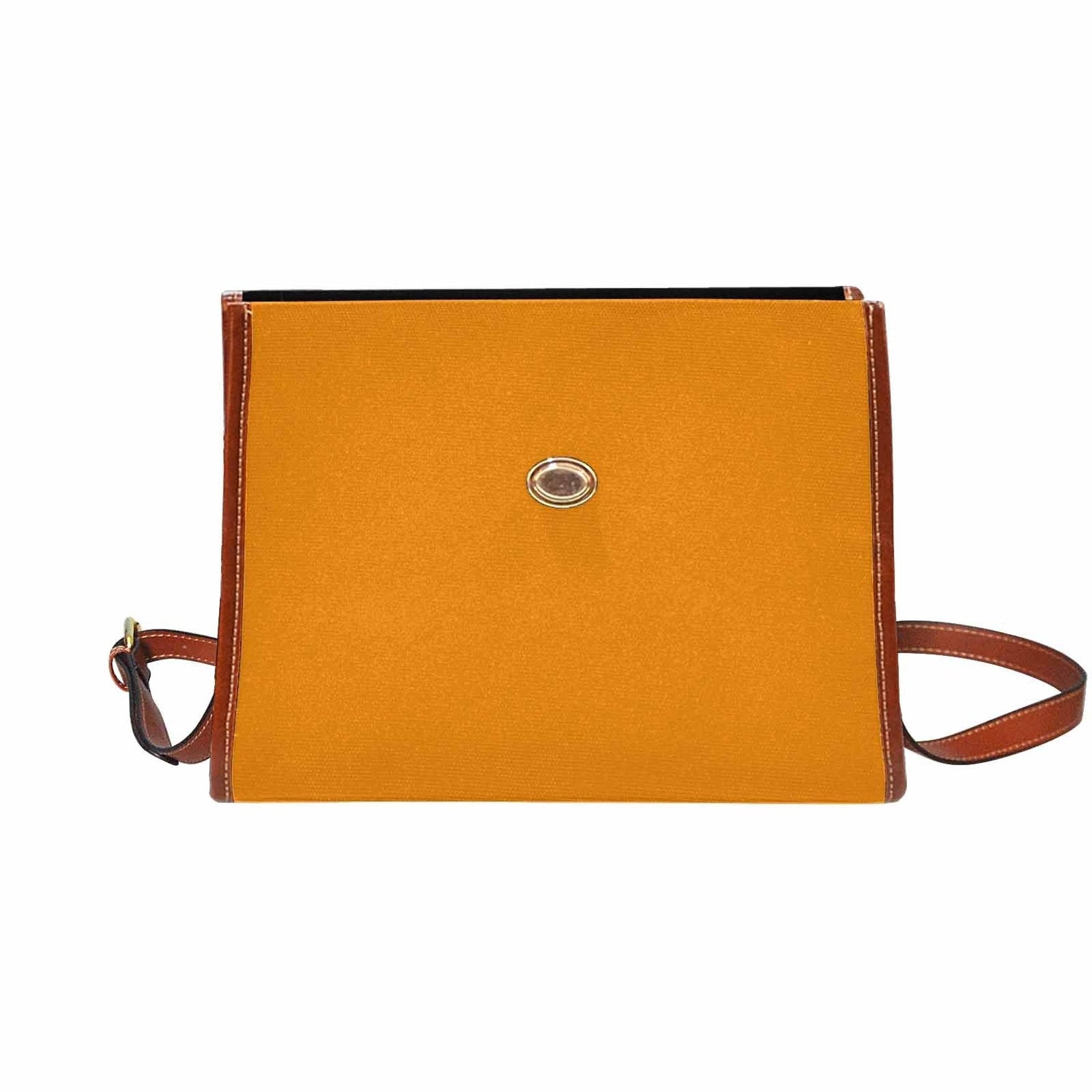 Canvas Bag  / Tangerine Orange   (brown Strap)